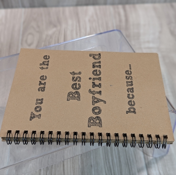 New "BEST BOYFRIEND" Journaling Scrap Book Recycled Bound Brown Paper - Picture 3 of 9